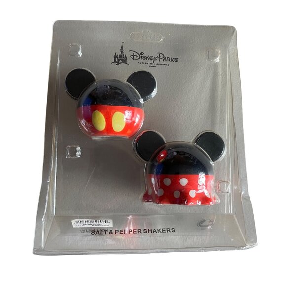 Disney Parks Mickey & Minnie Mouse Salt & Pepper Shakers Authentic Original Set - Picture 1 of 6